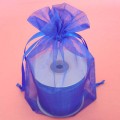 Flat Organza Gift Bag with 2 Satin Ribbon Royal Blue 10/PK